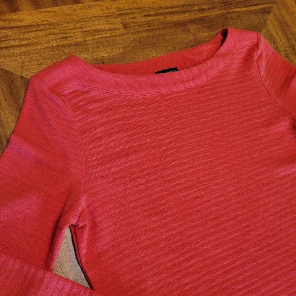 Talbots Orange Ribbed Lightweight Sweater